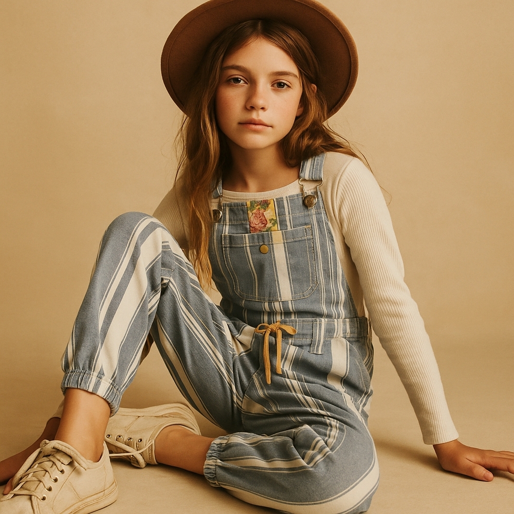 Matilda Jane Blue and White Striped Overalls